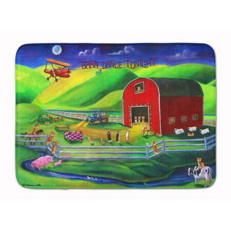 Carolines Treasures Corgi Barn Dance Machine Washable Memory Foam Mat 7404RUG